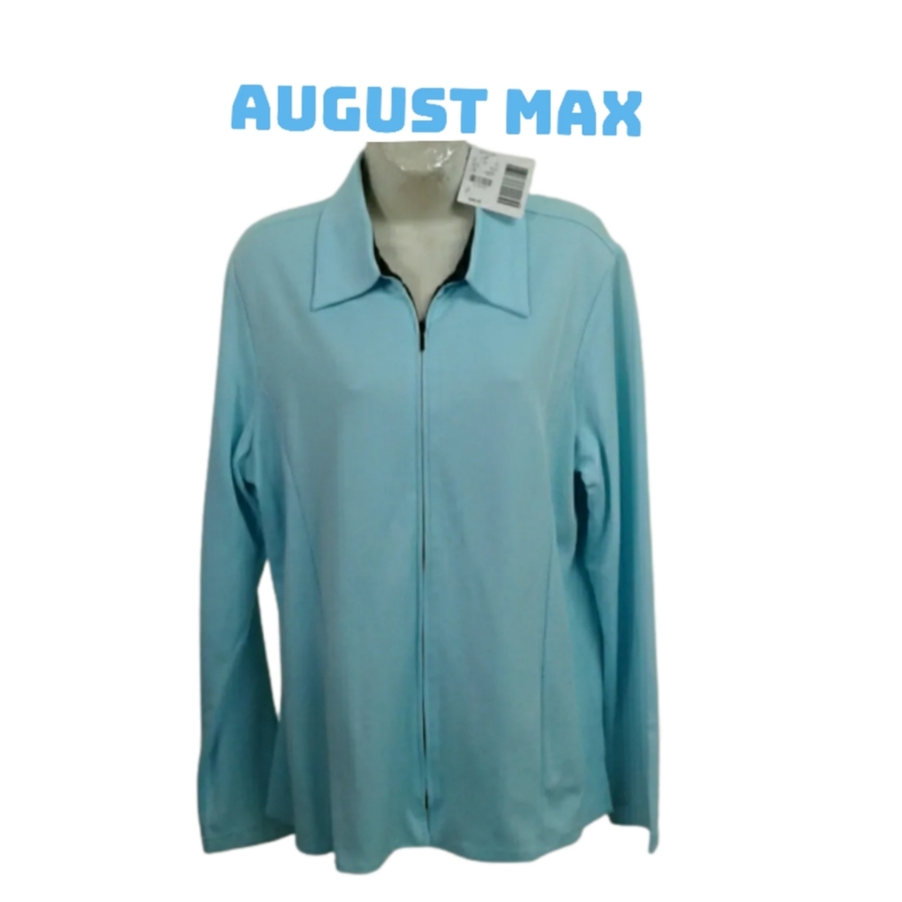 AUGUST MAX  BLUE ZIP UP JACKET BRAND NEW